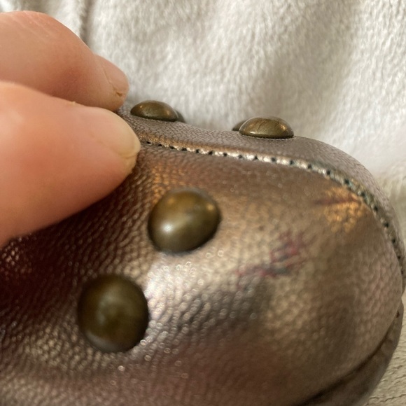 Cindy Says Studded Metallic Mules Clogs Wedge Leather Sip On 39 EU/8.5 US - Picture 9 of 9